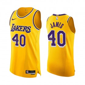 Dres Los Angeles Lakers Lebron James 40k Points Nike Icon Edition Žuta boja Swingman